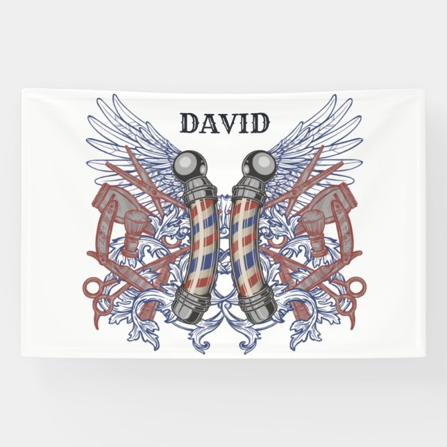 Banderoles Coiffeur de salon de coiffure Personnaliser (Horizontal)