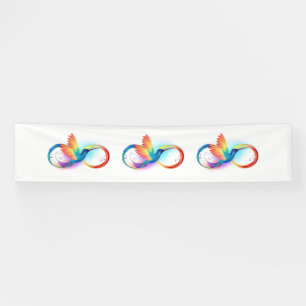 Banderoles Colibri arc-en-ciel avec symbole Infinity