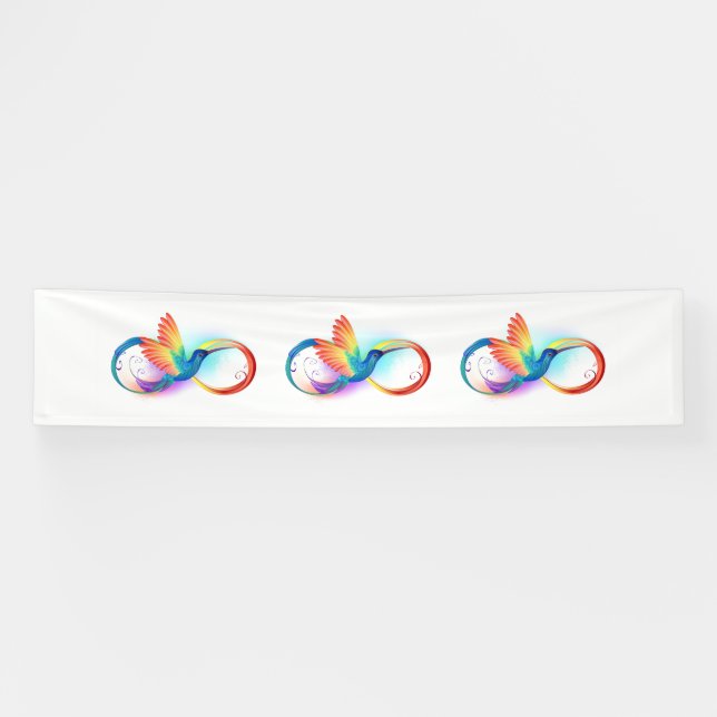 Banderoles Colibri arc-en-ciel avec symbole Infinity (Horizontal)