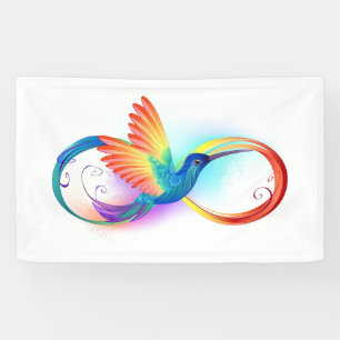Banderoles Colibri arc-en-ciel avec symbole Infinity