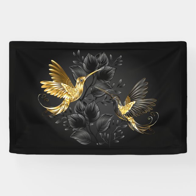 Banderoles Colibri noir et or (Horizontal)