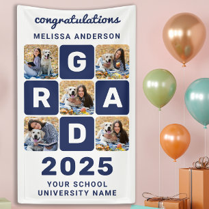 Banderoles Collage de graduation personnalisé avec 5 photos p