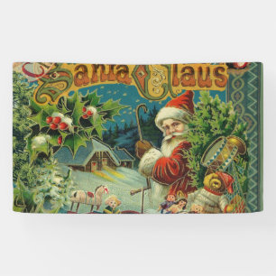 Banderoles Collage de Noël victorien du Père Noël Antique