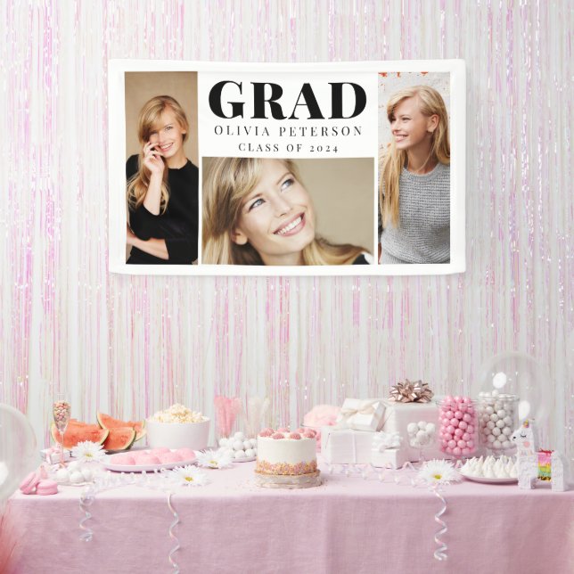 Banderoles Collage de photos Classe de diplômés de 2023 (Fête)