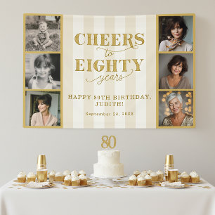 Banderoles Collage de photos de huit ans 80e anniversaire