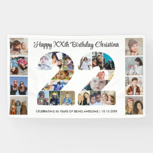Banderoles Collage de photos du 22e anniversaire Numéro 22
