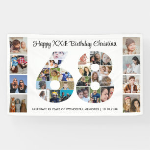 Banderoles Collage de photos numéro 68 pour la 68e fête d'ann