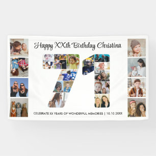Banderoles Collage de photos numéro 71 pour la 71e fête d'ann