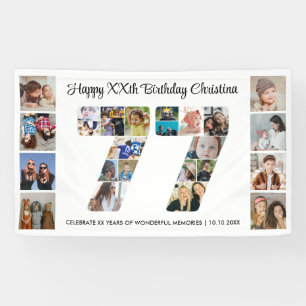 Banderoles Collage de photos numéro 77 pour la 77e fête d'ann