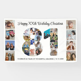 Banderoles Collage de photos numéro 81 pour la fête du 81e an