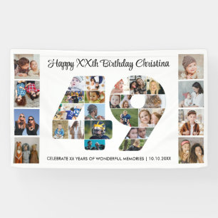 Banderoles Collage de photos pour la fête d'anniversaire 49 a