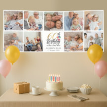 Collage de photos pour les 60 ans avec typographie