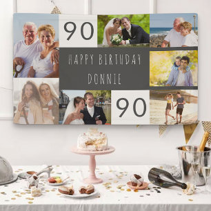 Banderoles Collage photo 7 images personnalisé 90e anniversai