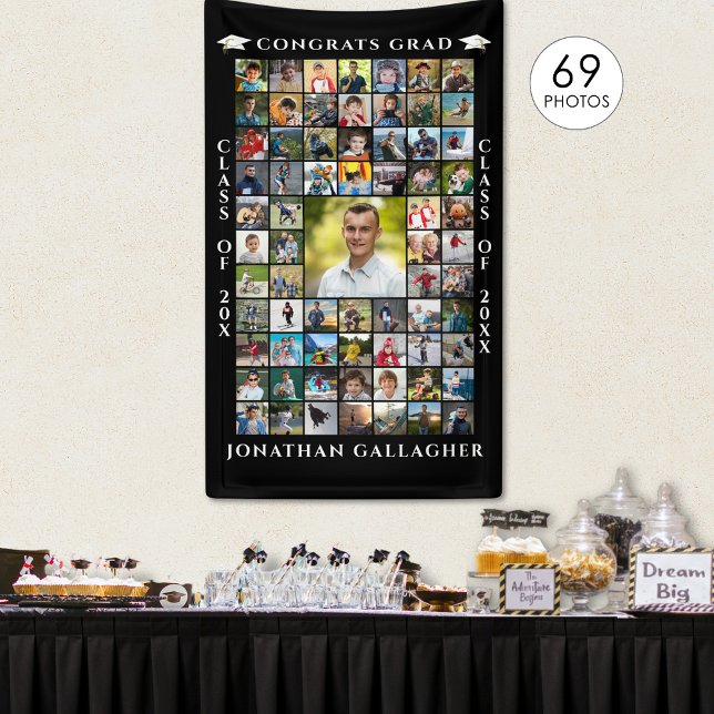 Banderoles Collage photo de remise de diplôme 69 Félicitation (Créateur téléchargé)