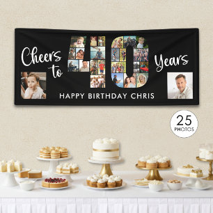 Banderoles Collage photo numéro 25 pour les 40 ans Cheers