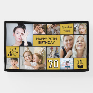 Banderoles Collage photo personnalisé pour 70e anniversaire n
