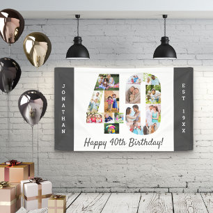 Banderoles Collage photo personnalisé pour une fête d'anniver