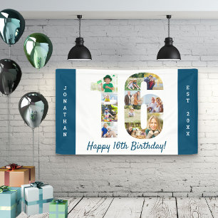 Banderoles Collage photo personnalisé pour une fête d'anniver