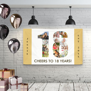 Banderoles Collage photo personnalisé pour une fête d'anniver