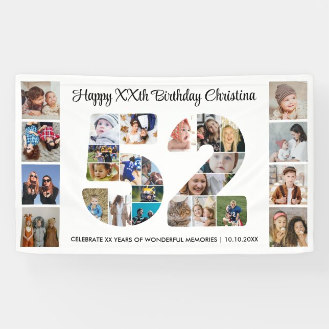 Banderoles Collage photo pour les 52 ans (Horizontal)
