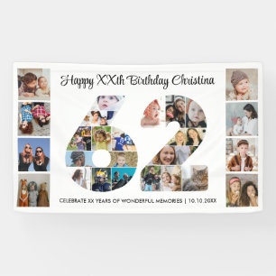 Banderoles Collage photo pour les 62 ans