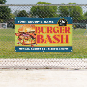Banderoles Collecte de fonds personnalisée pour un burger bas