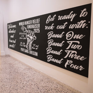 Banderoles Collecte de fonds vintage pour l'aide à la faim