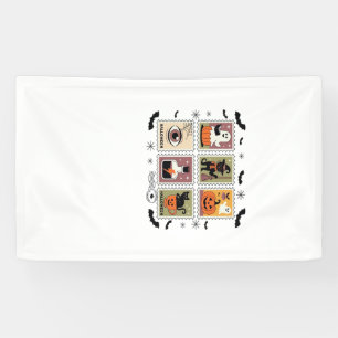 Banderoles Collection de timbres de chat Halloween vintage T-