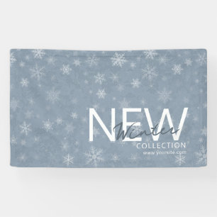 Banderoles Collection Neigeuse Bleu Aquarelle Nouvel Hiver
