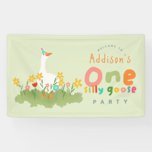 Banderoles Coloré One Silly Goose 1er anniversaire Bienvenue