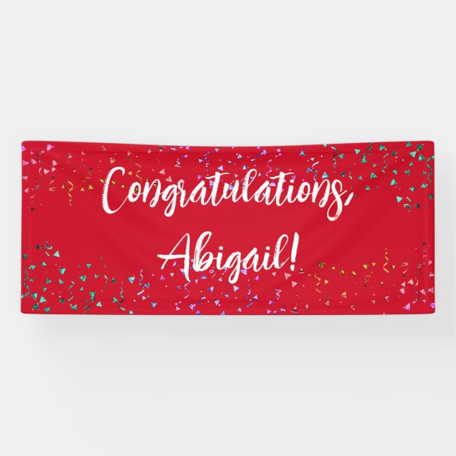 Banderoles Colorful Confetti écriture manuscrite Félicitation (Horizontal)