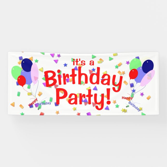 Banderoles Colorful Happy Birthday Balloons Banner (Horizontal)