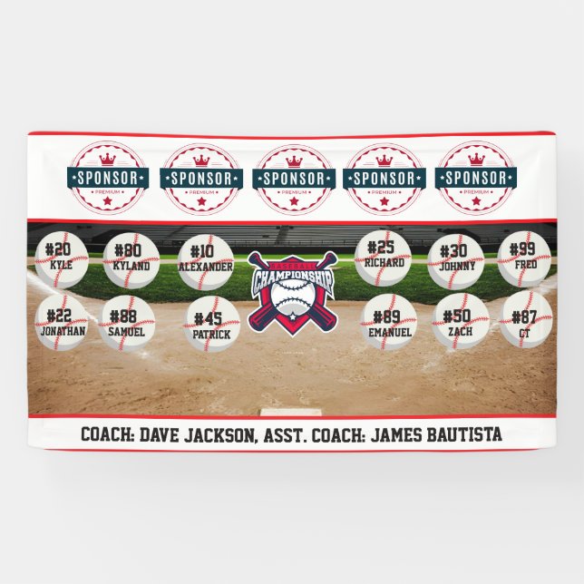 Banderoles Commanditaire d'équipe de baseball (Horizontal)