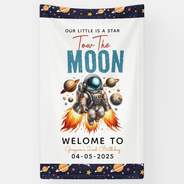 Banderoles commencer à remorquer la lune 2e Anniversaire Espa (Vertical)