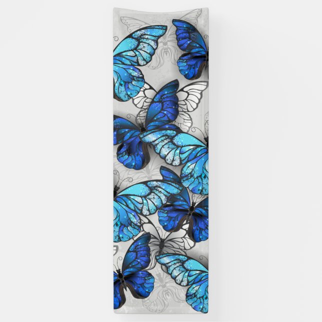 Banderoles Composition des White and Blue Butterflies (Vertical)