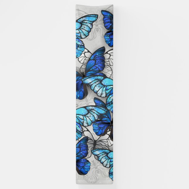 Banderoles Composition des White and Blue Butterflies (Vertical)