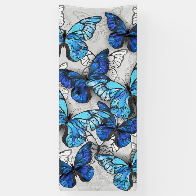 Banderoles Composition des White and Blue Butterflies (Vertical)