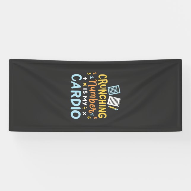 Banderoles Comptable Croquant des Chiffres Est Mon Cardio (Horizontal)