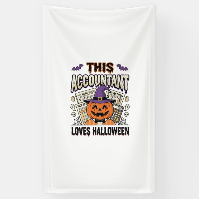 Banderoles Comptable d'Halloween Drôle Saison fiscale effraya (Vertical)