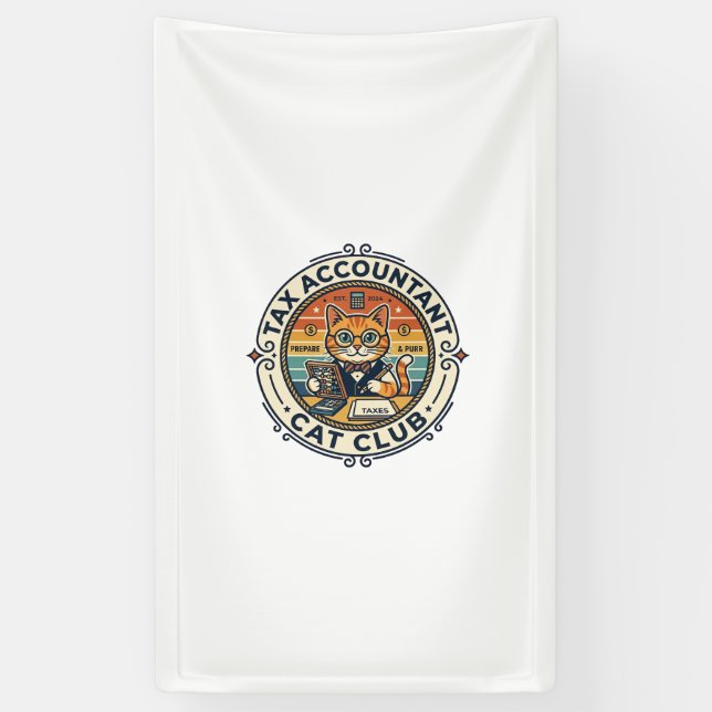 Banderoles Comptable Fiscale Chat Mignon Kitty Design - Compt (Vertical)