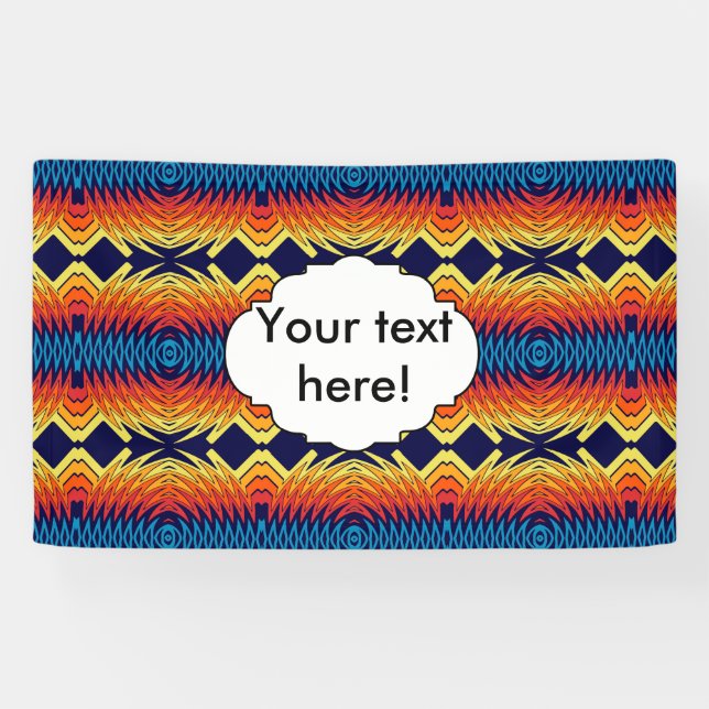 Banderoles Conception abstraite de moulin à vent bleu orange (Horizontal)