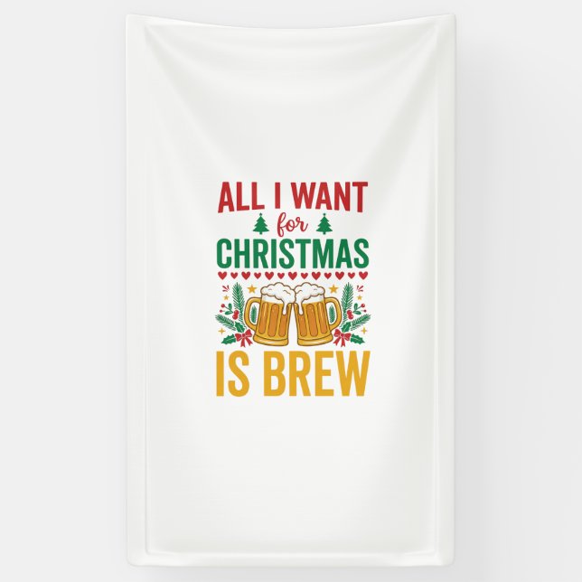 Banderoles Conception de boisson de vacances Christmas Brew (Vertical)