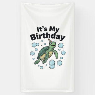 Banderoles Conception de chemise d'anniversaire de tortue mar