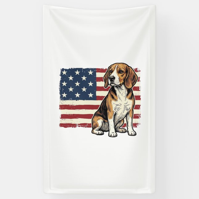 Banderoles Conception de chemise pour chien de drapeau patrio (Vertical)