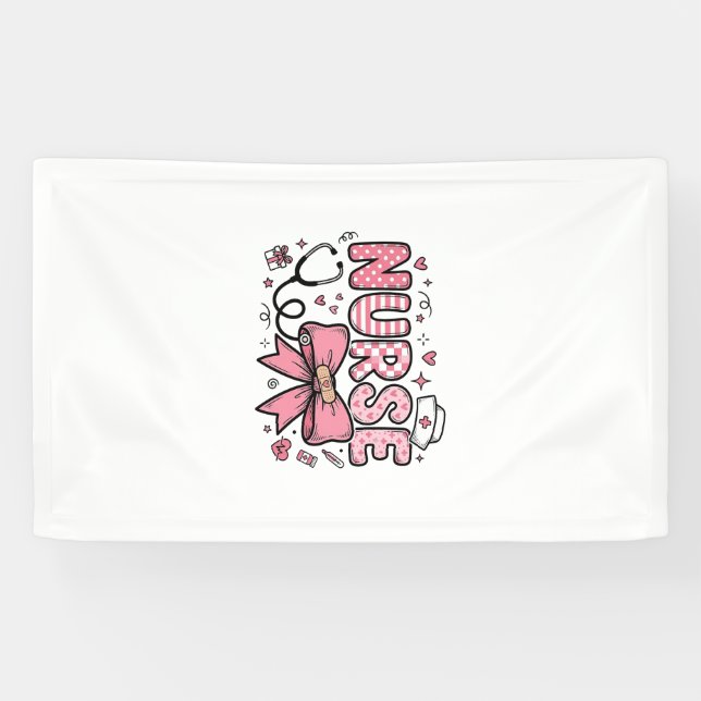 Banderoles Conception de chemise vectorielle Cute Nurse Bow H (Horizontal)