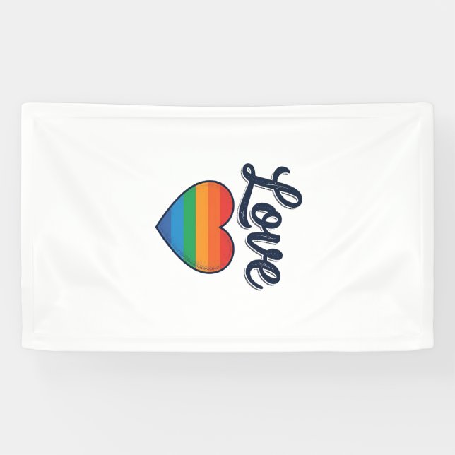 Banderoles Conception de chemise vectorielle Love Rainbow Hea (Horizontal)