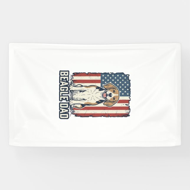 Banderoles Conception de chien de gravure vintage patriotique (Horizontal)