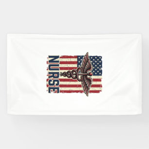 Banderoles Conception de dos de drapeau d'infirmière vintage