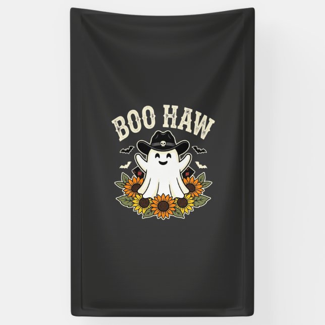 Banderoles Conception de fantôme Halloween occidental Boo Haw (Vertical)