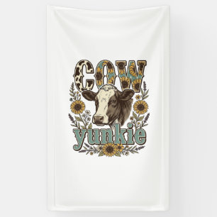 Banderoles Conception de ferme de tournesol Yunkie vache vint